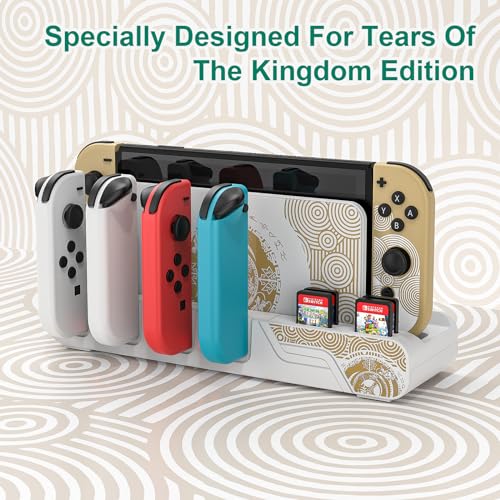 Switch Controller Charging Dock Compatible with Nintendo Switch OLED-The Legend of Zelda: Tears of The Kingdom Edition ＆ Switch Model Joycon, Switch Charging Station for 6 Joycons, Game Storage Stand - color: Tears of the Kingdom Edition