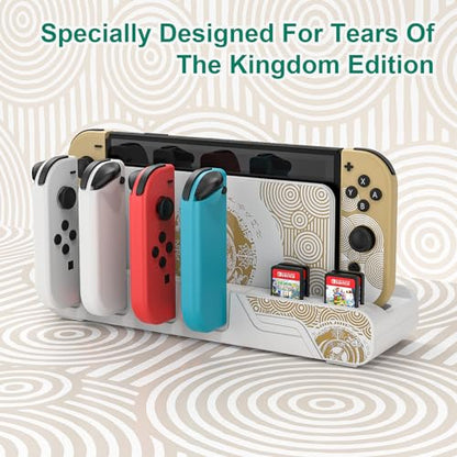 Switch Controller Charging Dock Compatible with Nintendo Switch OLED-The Legend of Zelda: Tears of The Kingdom Edition ＆ Switch Model Joycon, Switch Charging Station for 6 Joycons, Game Storage Stand - color: Tears of the Kingdom Edition