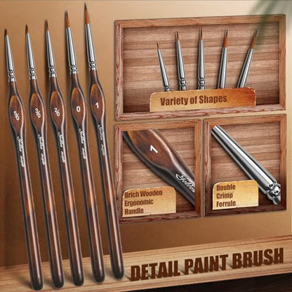 Detail Paint Brushes Dry Brushes, Golden Maple 10PC Flat Miniature Dry Paint Brushes Fine Detail Paint Brush Set for Acrylic, Oil, Watercolor & Figurine - style: 10GT