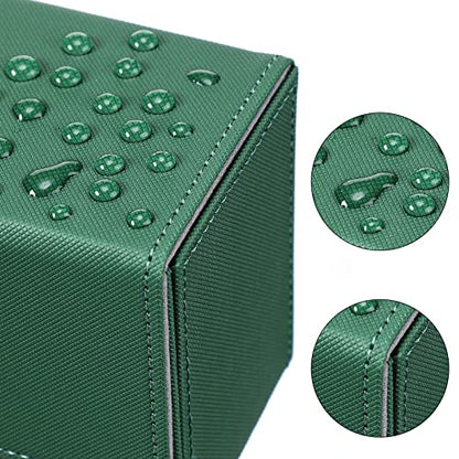 Yookeer 4 Pieces Leather Deck Card Boxes Cards Deck Game Box for Collectible Playing Card Box Compatible with MTG Commander(Black and Red, Green, Blue, Red,Vertical) - color: Black and Red, Green, Blue, Red, style: Vertical