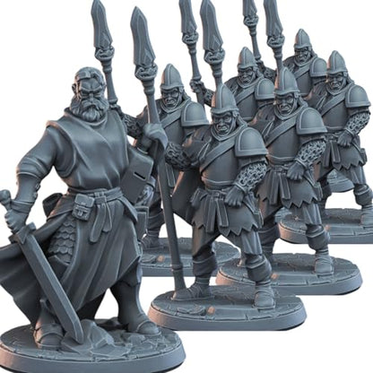 7-Pack of Medieval Guard Figurines Collectible Figurines - Detailed Knight Decor | Fantasy Battles | Shelf Display - 3D Printed in Canada