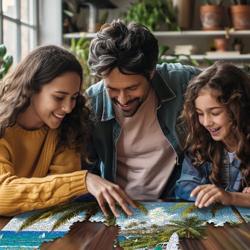 White Mountain 1000 Piece Jigsaw Puzzle Scenic Summer, Beach Adventure | Large Pieces, Gift for Adults and Family, 24"x30" in, Ocean