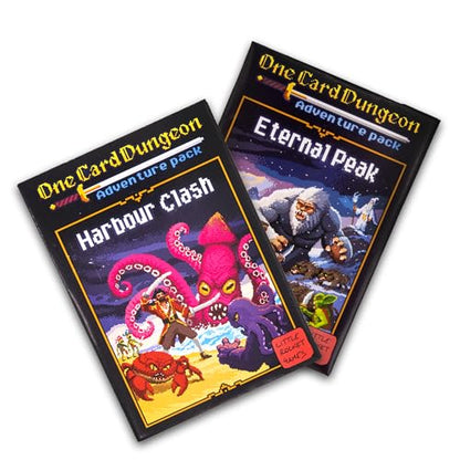 Giga Mech Games One Card Dungeon Adventure Pack, Harbour Clash and Eternal Peak, 2 Expansion Set, Ages 10+