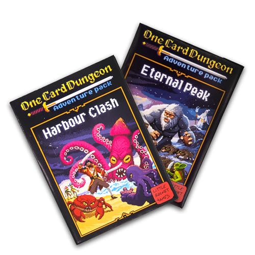 Giga Mech Games One Card Dungeon Adventure Pack, Harbour Clash and Eternal Peak, 2 Expansion Set, Ages 10+