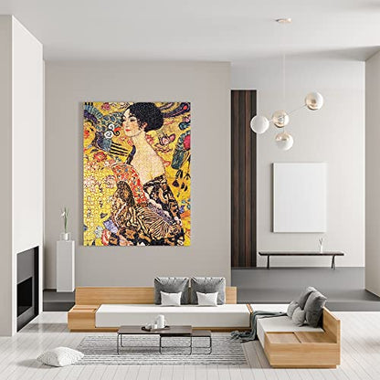 MaxRenard Game Jigsaw Puzzle 1000 Pieces and Up Fine Art Collection Toy Klimt Lady with Fan - color: A009