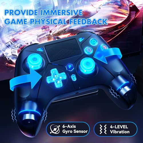 Compatible with PS5 Controller, Wired Controller for Playstation 5/PS4/PC, Gaming Controllers, Gamepad with Dual Vibration 6-axis Gyroscope Support Turbo Macro Multi Touch Pad 3.5mm Audio Jack