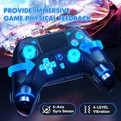 Compatible with PS5 Controller, Wired Controller for Playstation 5/PS4/PC, Gaming Controllers, Gamepad with Dual Vibration 6-axis Gyroscope Support Turbo Macro Multi Touch Pad 3.5mm Audio Jack
