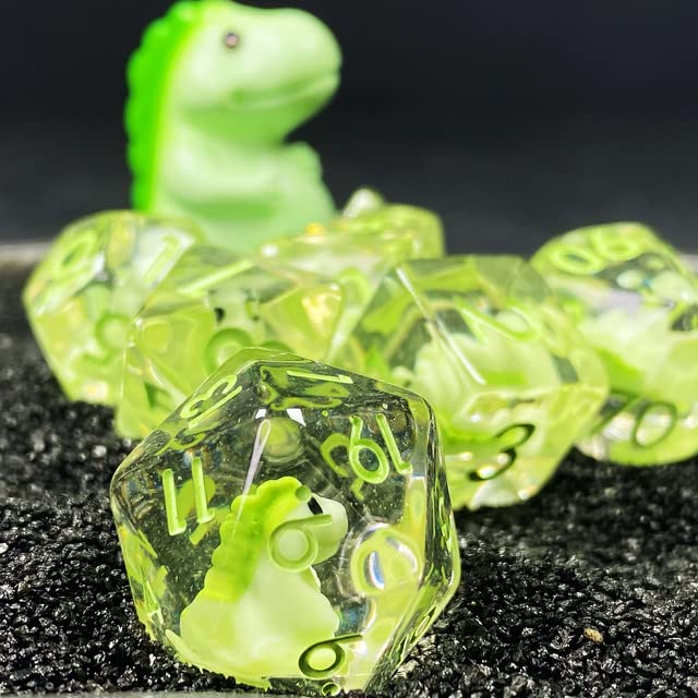 Sage's Portal Animal Familiars Resin DND Dice Set Polyhedral Dice Set for Dungeons and Dragons RPG Pathfinder Tabletop TTRPG (Baby Dragon) - color: Baby Dragon