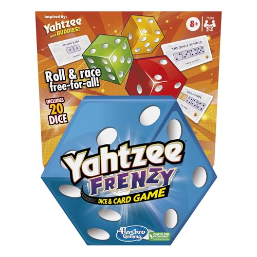 Hasbro Gaming Yahtzee Frenzy Dice & Card Game, Fast-Paced Dice Game, Card Games for Families and Kids, Easy to Learn Family Games, for 2 to 4 Players, Ages 8 and Up