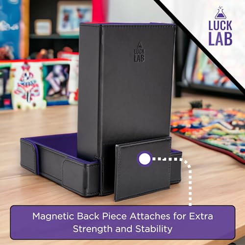 Luck Lab Magnetic Folding Dice Tower & Tray for DND RPG Games, Raven Purple | Version 2.0 Magnets, PU Leather + Felt, Folds Flat, Portable, Quiet Play Dice Roller Tray