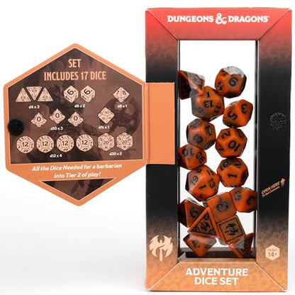 D&D Adventure Dice (Barbarian Class: Orange) - style: Barbarian Class: Orange
