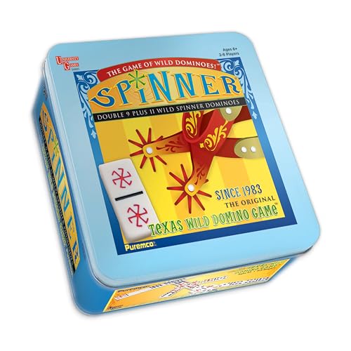 University Games, Spinner Game of Wild Dominoes in On-the-go Travel Tin , for 2 to 8 Players Ages 6 and Up