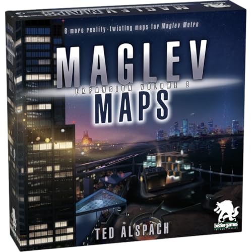 Bezier Games Maglev Metro Maps Volume 2, Ages 14+, 1-4 Players | 6 New Maps with Unique Rules, Strategy Gameplay Add-On for Maglev Metro Board Game