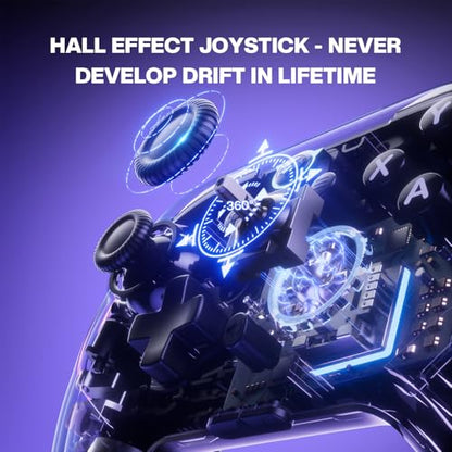 NYXI Imperial PC Gaming Controller with Adjustable Tension TMR Joysticks, Interchangeable Buttons for PC/Switch Layouts, 1000Hz Polling Rate, Dual-Mode Triggers, 1200mAh Battery & Dock - for PC/Switch/Android/TV
