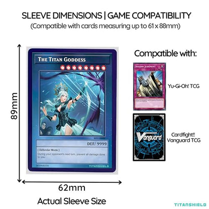 TitanShield Small Japanese Card Sleeves, White (150 Sleeves) - Fits Yu-Gi-Oh - color: White