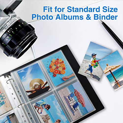 Sooez 30 Pack 3.5x5 Photo Sleeves for 3 Ring Binder, Hold 240 Pictures | Heavy Duty Plastic Binder Sleeves, Photo Album Refill Pages, Acid Free Archival Page Protector, Binder Inserts for Postcard - size: 3.5x5" 4-Pocket