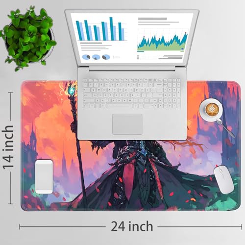 for MTG Game Playmat - 24 x 14 inches with Dices and Storage Bags, Non-Slip Base for TCG and Board Game Card Mats, Trading Card Games Mat, Mage Anime Pattern Collectible Card Playmats - color: Jv-playmat-p7-1-g189