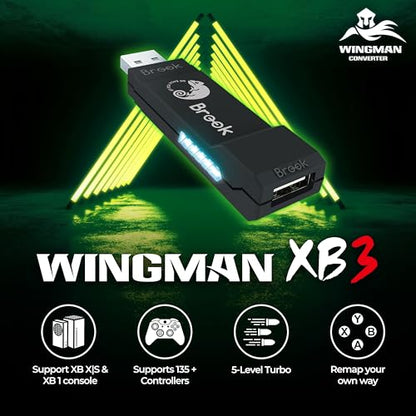 Brook Wingman XB 3 Converter - Elevate Your Gaming: Wireless Adapter for Xbox Series X/S, Xbox One, and PC with Remap & Turbo Features [Official Exclusive Edition]