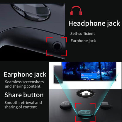 Gamepad Controller with 2.4G Wireless Receiver for Xbox Serise X/S, Anti-Skid Rocker Gaming Handle with Headphone Jack & Share Button (Blue) - color: Blue