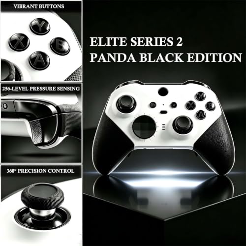 DIY Customized Model 1797 Elite Series 2 Controller(Panda Black),Compatible with Xbox Elite Series 2 Controller, Wireless Custom Gaming Controller,Gamepad Compatible for Xbox One,Xbox Series X/S,Built-in 3.5mm Audio Jack, Comes with Accessory Bag - color: