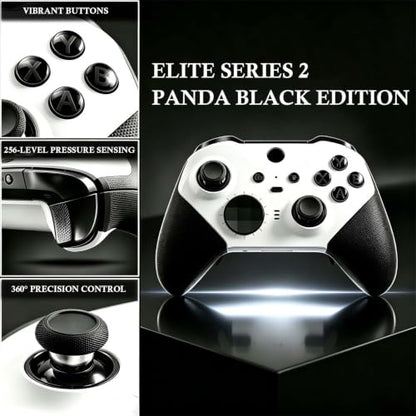 DIY Customized Model 1797 Elite Series 2 Controller(Panda Black),Compatible with Xbox Elite Series 2 Controller, Wireless Custom Gaming Controller,Gamepad Compatible for Xbox One,Xbox Series X/S,Built-in 3.5mm Audio Jack, Comes with Accessory Bag - color: