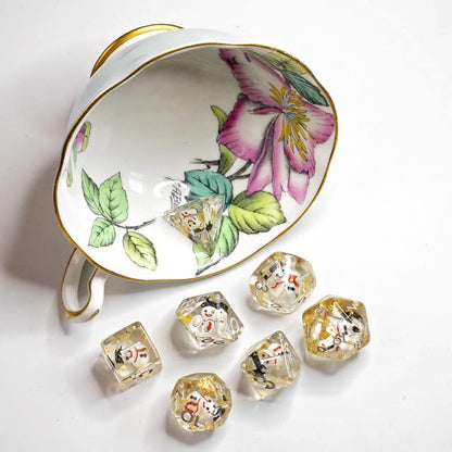 Sage's Portal Familiars and Reagents Resin DND Dice Set Polyhedral Dice Set for Dungeons and Dragons RPG Tabletop TTRPG (Snowman) - color: Snowman