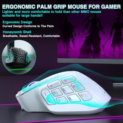 SOLAKAKA SM809 Gaming Mouse for MMO,24000 DPI,16 Programmable,RGB PC Gaming Mice