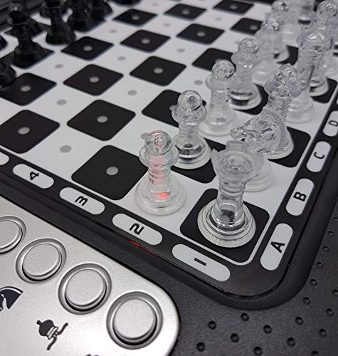 Lexibook Chessman® FX, Electronic Chess Game with Tactile Keyboard and Light and Sound Effects, 32 Pieces, 64 Levels of Difficulty, Family Board Game, Black/Grey, CG1335 - style: CG1335