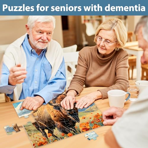 6 Pack 36 Piece Large Jigsaw Puzzle for Seniors Puzzles Dementia Alzheimer's Products and Activities for Elderly Adults Alzheimer's Puzzles Easy Memory Games Gift for Seniors Patients in Nursing Home - style: 36 Large Pieces