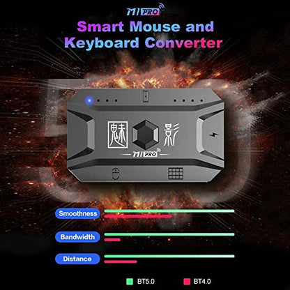 Docooler Half Hand Keyboard and Mouse Combo, 25 Keys Single Handed Wired RGB Keyboard and Gaming Mouse Converter, Support Customize Button, for Android, PC Gaming Player