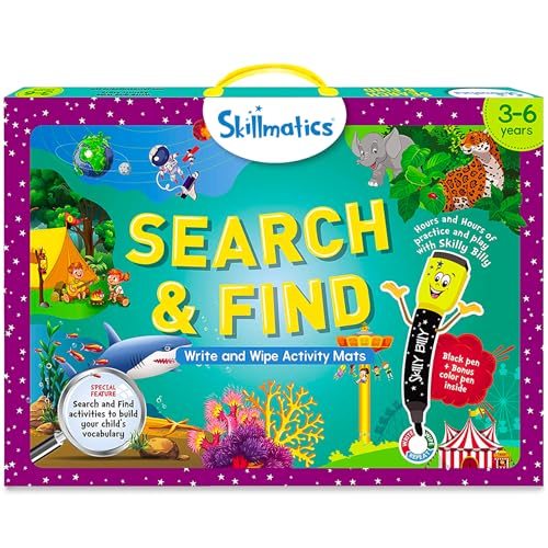 Skillmatics Search and Find Educational Game - Reusable Preschool Learning Activities, Perfect for Toddlers & Kids Who Love Toys, Art & Crafts, Builds Vocabulary, Gifts for Ages 3, 4, 5, 6 - style: 5. Search & Find