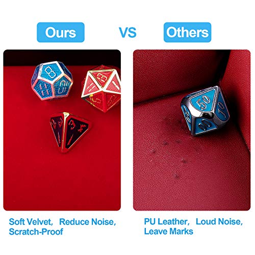 SIQUK Dice Tray with Lid Hexagon Dice Rolling Tray Dice Holder for Dice Games Like RPG, DND and Other Table Games, Red - color: Red