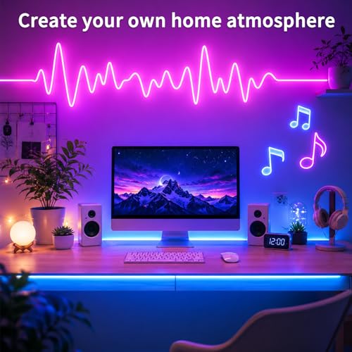 segrass 132ft RGB LED neon Rope Lights LED neon Strip Lights Waterproof Flexible Neon LED Strip Lights,Led Lights for Bedroom(2 Rolls of 75ft) - size: 132FT