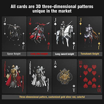 WJPC Waterproof Playing Cards，Plastic Playing Cards,Deck of Cards ，Game and Party Poker Cards (Knight Gold) - color: Knight Gold