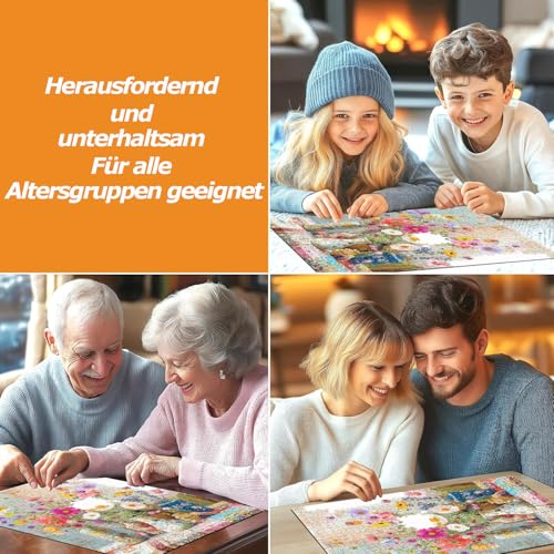 Puzzles for Adults 1000 Pieces Flowers, Puzzle 1000 Pieces, 1000 Piece Puzzle for Adults Suitable for Home Décor with 1:1 Poster Dust Free Jigsaw Puzzles (27.5"X19.6")