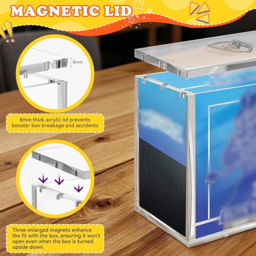 ETB Acrylic Case 3 Pack, 8mm Ultra Thick ETB Protector Case, Magnetic Lid | Stackable Clear Display Enclosure Compatible with Elite Trainer Boxes - color: 3PC ETB Acrylic Case, size: Acrylic Case