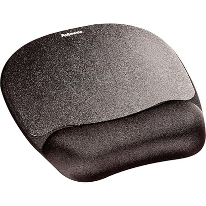 Fellowes Memory Foam Mouse Pad/Wrist Rest- Black (9176501) - size: 9.3L x 7.9W inches