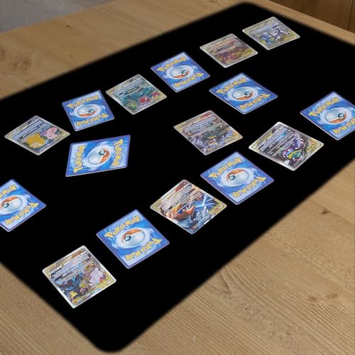 Biouai MTG Playmat for TCG Card Playing Game - 2Pcs Black Stitched Play Mat with Tube for Cards Gameplay, MTG, Yugioh, Magic The Gathering (24 x 14 inch) - color: Black