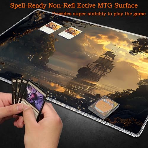 for MTG Playmat Non-Slip Rubber Play Mat with Storage Bag Combination, Ideal for Card Game Lovers TCG Play Mat, Pirate Ship - color: Pirate Ship