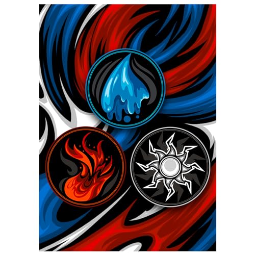 100ct Textured Matte TCG/MTG Card Art Sleeves (Blue Red White) - style: Blue Red White