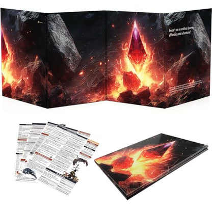 Haxtec DND DM Screen with Magnetic Pockets - 4 Panel Replaceable A4 Vertical Screen for Dungeons and Dragons, TTRPG, Warhammer, Shadowrun - Dry Erase, Eco Friendly Paper, Gift for Dungeon Masters - color: Black & Magnetic