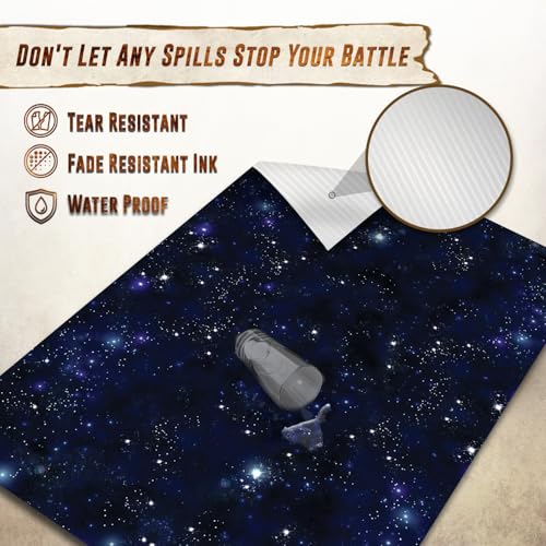 Melee Mats Wargaming Battle Mat, 48"x72" - Terrain for Warhammer 40K, Dungeons and Dragons, Tabletop RPG, Miniatures & Strategy Games - Durable Vinyl Map - color: Blue Space, size: 48"x72