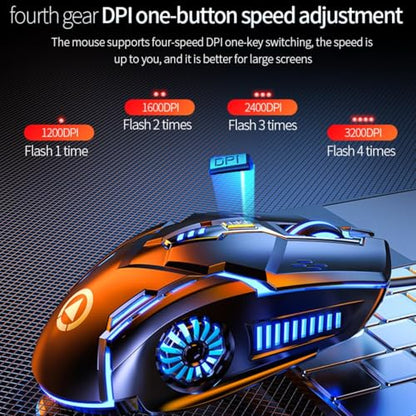 CHONCHOW Gaming Mouse - Wired, 6 Buttons, 4 Adjustable DPI Up to 3200 DPI, 7 Color LED Light, Used for Games and Office, Compatible with Computer/Laptop/Tablets (Pink) - color: Pink