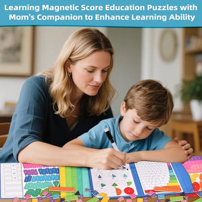 Magnetic Fraction Educational Puzzle,Magnetic Fraction Tiles & Fraction Circles,Montessori Fraction Manipulatives Learning Games for Kids,Fraction Manipulatives for Elementary School (Zebra) - style: 1-zebra