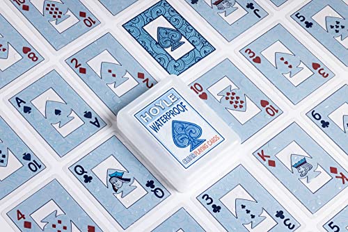 Hoyle Waterproof Clear Plastic Playing Cards 1 Deck Outdoor Pool | Flexible plastic resists bending and tearing, Rinse clean after use, Perfect for camping and beach games