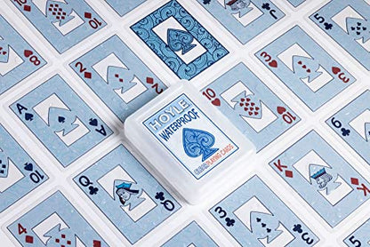 Hoyle Waterproof Clear Plastic Playing Cards 1 Deck Outdoor Pool | Flexible plastic resists bending and tearing, Rinse clean after use, Perfect for camping and beach games