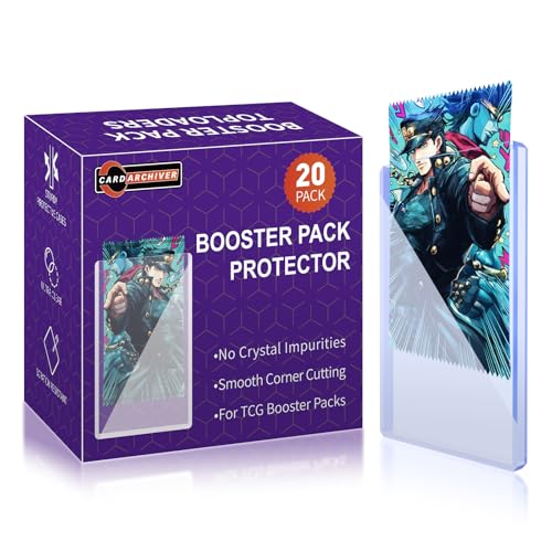 Card Archiver Booster Pack Topload Protector, Hard Top Loaders, 20 Pack | Sturdy Top Load Card Holders, UV Barrier Moisture Resistant, Anti-scuff Protection, Transparent Booster Pack Display Case