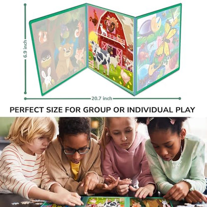 Magnetic Puzzles for Toddlers 3-5 - Kids Travel Toys for Boys and Girls | 36 Pieces Sudoku Toddler Puzzles Ages 2-4 – Animal Farm Bugs Travel Games for Kids 4-6 – Car Airplane Road Trip Games - color: 4. Farm 36 Pcs
