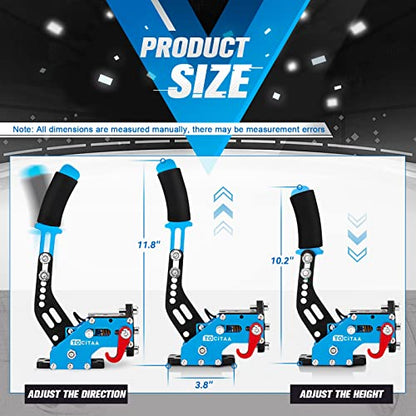 64 Bit USB Handbrake, Upgraded PC Sim Racing Games Handbrake for Logitech G25 G27 G29 G920 G923 Thrustmaster T500 T300