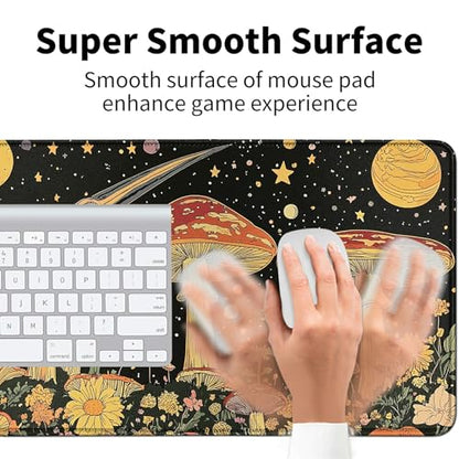 Mushrooms Psychedelic for MTG & TCG Playmat Mouse Pad,BFDHGQZC 24" x 14" Game Mat for MTG/RPG/CCG Trading Card Game Playmats Table Mat Perfect for Card Games Video Games Computer Office - color: Mushrooms Psychedelic